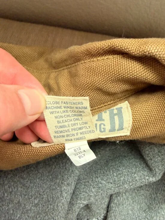 Duluth Trading Co Brown Shirt Jacket Mens Large Heavy Cotton Workwear Utility - Picture 6 of 9